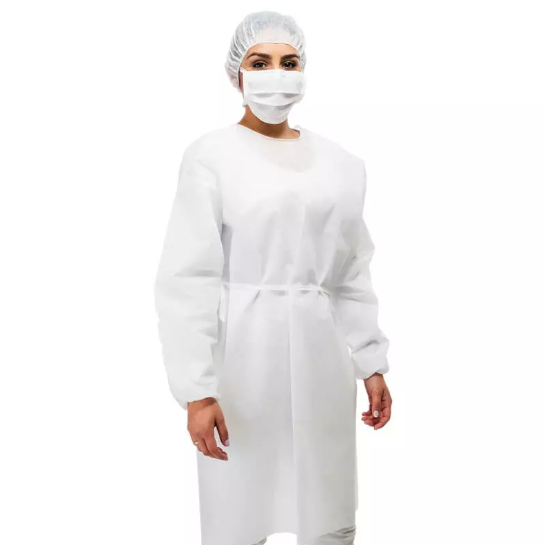 Avental standard plus G BRANCO - Manga Longa - Tiras - Gola - Cintura com Lastex Punho (KIT C/ 10)